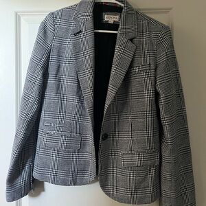 Merona Black & White Plaid Single-Button Blazer